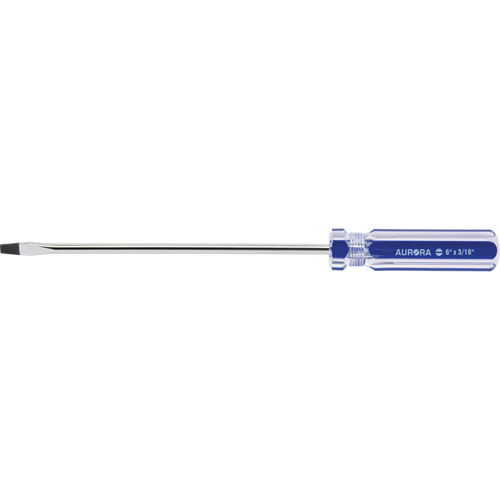 Tournevis &agrave; fente bleu transparent avec bandes, Tige de 3/16", Ronde, Prise en Plastique CSL Industriel Inc.