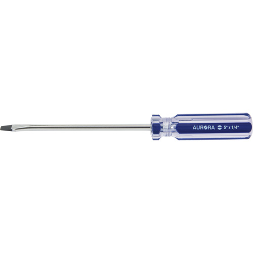 Blue Transparent Striped Slotted Screwdriver, 1/4" Tip, Round, Plastic Handle CSL Industriel Inc.