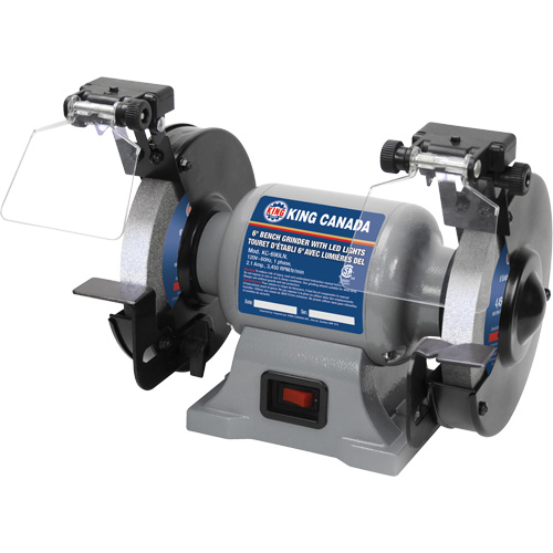 Bench Grinder with LED Lights, 6" Wheel Diameter, 3450 RPM CSL Industriel Inc.