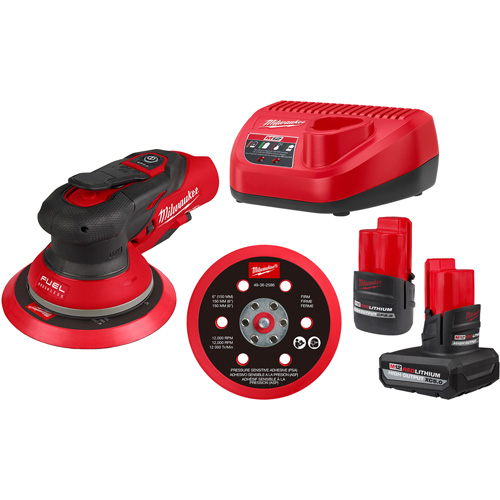 M12 FUEL 6" Random Orbital Sander Kit, 6" Sand Paper, 12 V CSL Industriel Inc.