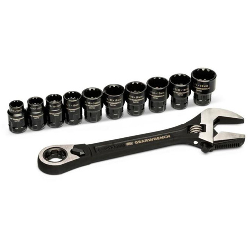 Ensemble de cl&eacute;s ajustable Pass-Thru 11 morceaux, 8" lo, la max. 1-1/8", Chrome/Poli CSL Industriel Inc.