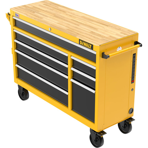 Postes de travail industriel mobile, 8 tiroirs, 52" la x Jaune CSL Industriel Inc.