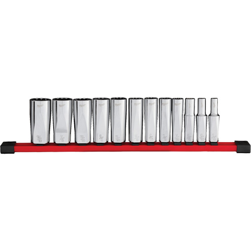 12-Point Deep Well SAE Socket Set, 12 Pcs, 3/8" Drive Size, Deep CSL Industriel Inc.