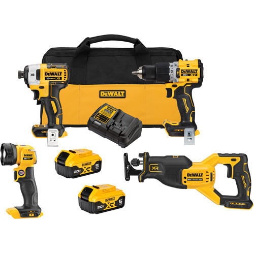 XR&reg; Brushless Cordless 4-Tool Combo Kit, Lithium-Ion, 20 V CSL Industriel Inc.