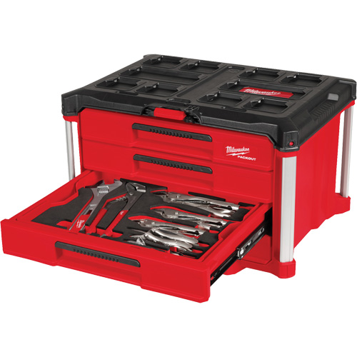 64-Piece Hand Tool Set with PACKOUT 4 Drawer Tool Box, 16-3/10" x 22-1/5" x 14-3/10", Black/Red CSL Industriel Inc.