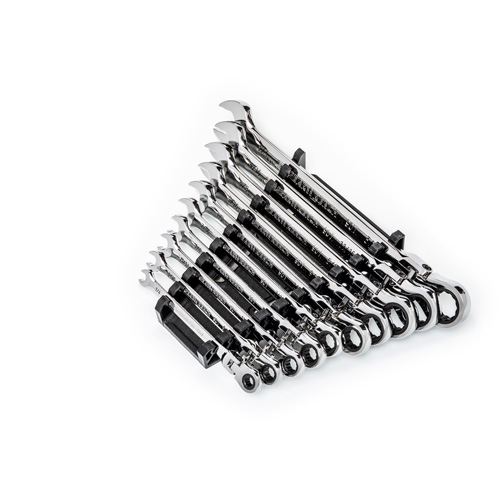 90-Tooth 12 Point SAE Wrench Set, Flex Head/Ratcheting Combination, 10 Pieces, Imperial CSL Industriel Inc.