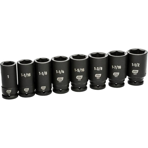 Jeu de douilles SAE &agrave; 6 pans, 8 Mcx, Chocs, Prise de 3/4", Profond CSL Industriel Inc.