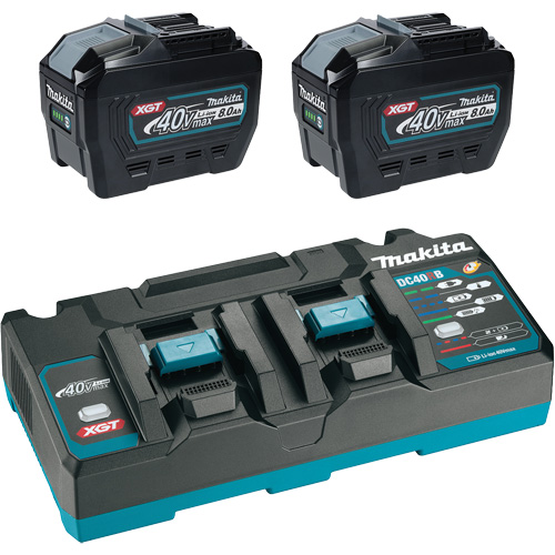 Ensemble de d&eacute;part XGT avec chargeur rapide &agrave; deux ports et deux batteries de 8?Ah, 40 V, Lithium-ion CSL Industriel Inc.