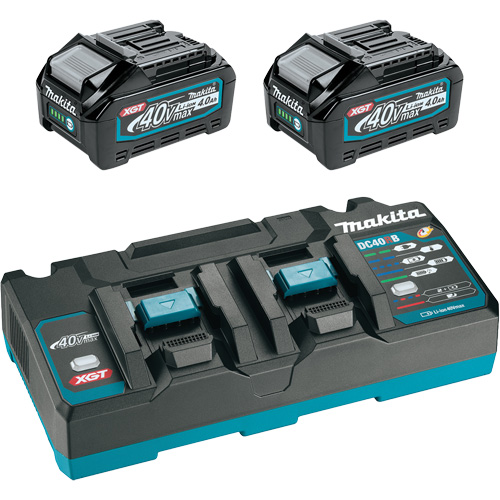 Ensemble de d&eacute;part XGT avec chargeur rapide &agrave; deux ports et deux batteries de 4?Ah, 40 V, Lithium-ion CSL Industriel Inc.