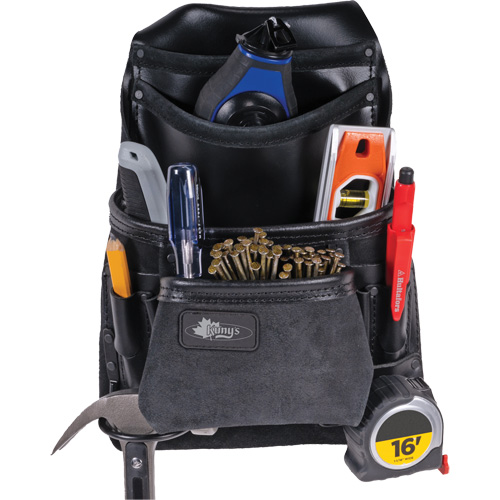 Phantom Collection Heavy-Duty Nail & Tool Bag, Leather, 10 Pockets, Black CSL Industriel Inc.