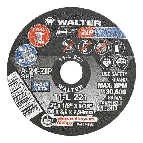 Portable Small Diameter Reinforced Cut-Off Wheels - Zip, 2" x 1/8", 5/16" Arbor, Type 1, Aluminum Oxide, 31000 RPM CSL Industriel Inc.