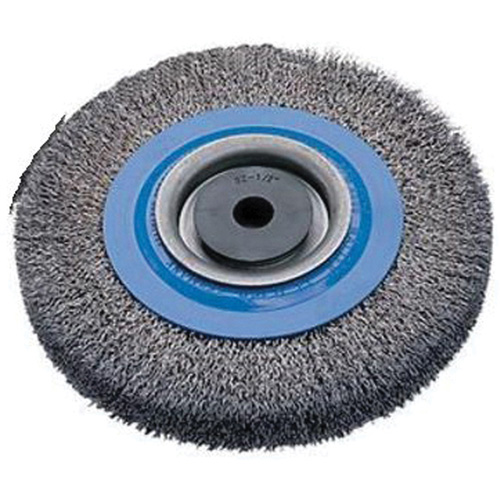 Crimped Wire Bench Wheel Brush, 6" Dia., 0.0118" Fill, 1/2" - 1-1/4" Arbor CSL Industriel Inc.