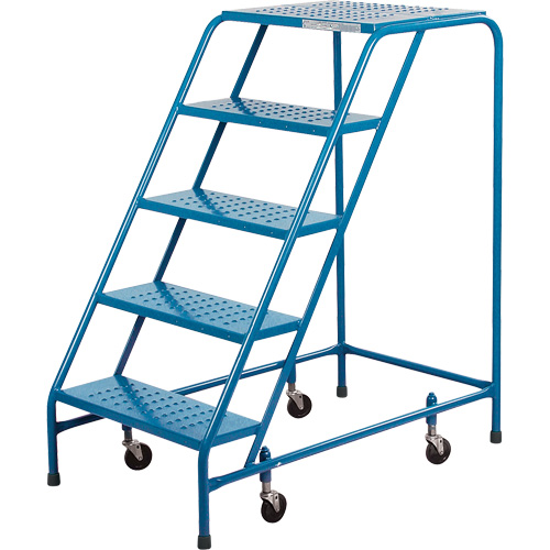 Rolling Step Ladder, 5 Steps, 18" Step Width, 46" Platform Height, Steel CSL Industriel Inc.