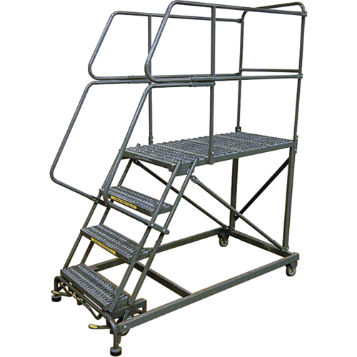 Mobile Work Platforms, Steel, 5 Steps, 50" H, 36" D, 24" Step, Serrated CSL Industriel Inc.