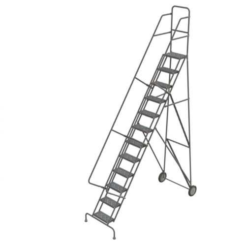 &eacute;chelles roulantes en acier, 12 marches, Largeur de la marche 16", Hauteur de la plateforme 120", Acier CSL Industriel Inc.