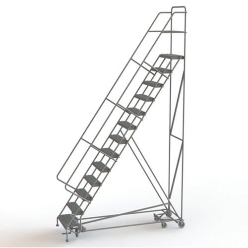 All Directional Rolling Ladder, 13 Steps, 24" Step Width, 130" Platform Height, Steel CSL Industriel Inc.