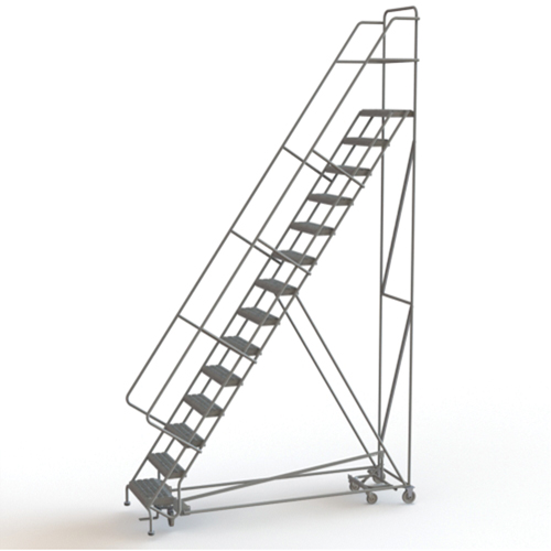 &eacute;chelles roulantes multidirectionnelles, 14 marches, Largeur de la marche 24", Hauteur de la plateforme 140", Acier CSL Industriel Inc.
