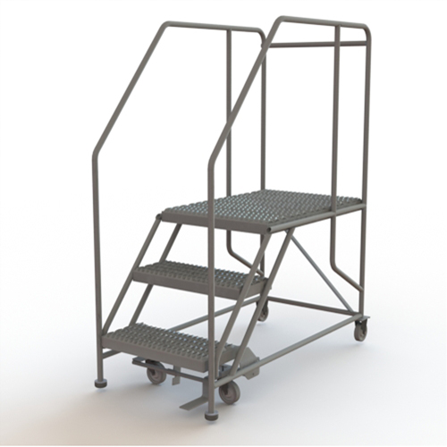 Mobile Work Platform, Steel, 3 Steps, 30" H, 35" D, 24" Step, Serrated CSL Industriel Inc.