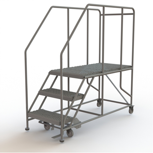 Mobile Work Platform, Steel, 3 Steps, 30" H, 47" D, 24" Step, Serrated CSL Industriel Inc.