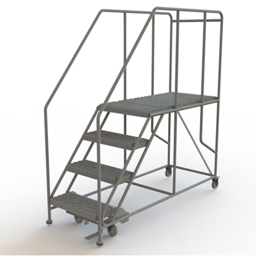 Plateforme de travail mobile, Acier, 4 Marches, 40" ha, 47" p, 24" Marche, Stri&eacute; CSL Industriel Inc.