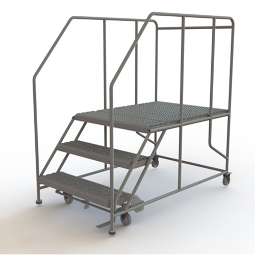Plateforme de travail mobile, Acier, 3 Marches, 30" ha, 48" p, 36" Marche, Stri&eacute; CSL Industriel Inc.