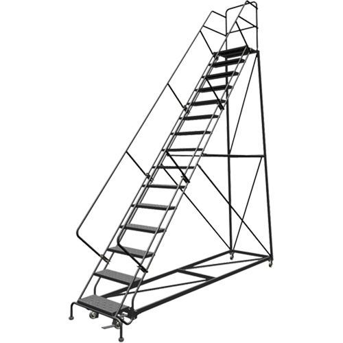 Safety Slope Rolling Ladder, 15 Steps, Perforated, 50° Incline, 150" High CSL Industriel Inc.