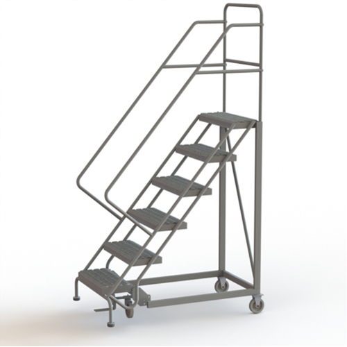 Safety Slope Rolling Ladder, 6 Steps, Serrated, 50° Incline, 60" High CSL Industriel Inc.