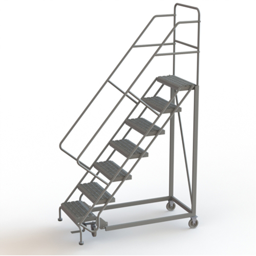 Safety Slope Rolling Ladder, 7 Steps, Serrated, 50° Incline, 70" High CSL Industriel Inc.