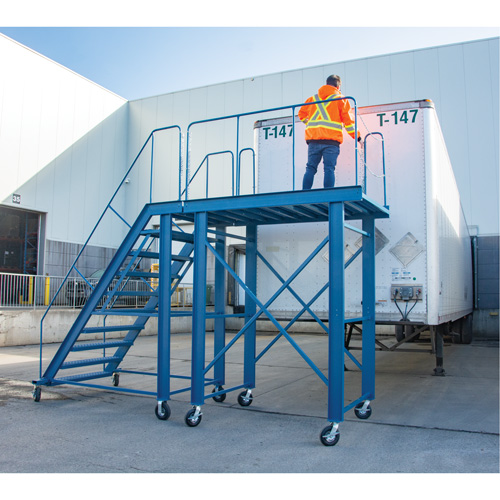 Snow Ladder, Steel, 10 Steps, 99" H, 85-1/2" D, 48" Step, Serrated CSL Industriel Inc.