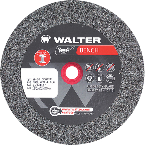 Meules pour rectifieuses d'&eacute;tabli, 6" x 3/4", Arbre de 1", 1 CSL Industriel Inc.