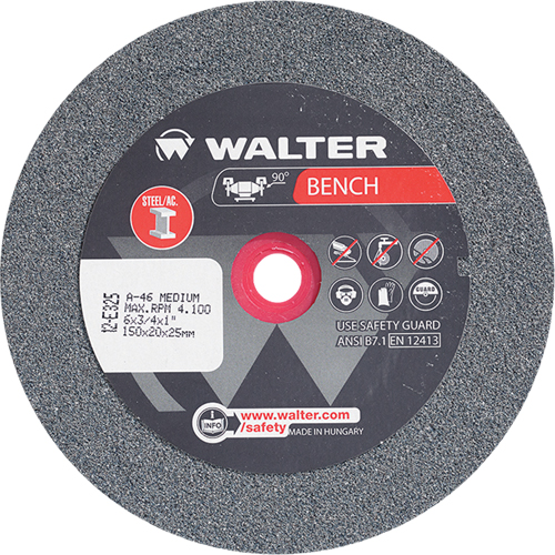 Meules pour rectifieuses d'&eacute;tabli, 6" x 3/4", Arbre de 1", 1 CSL Industriel Inc.