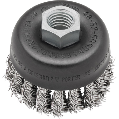 Knot Wire Cup Brush, 3" Dia. x 5/8"-11 Arbor CSL Industriel Inc.