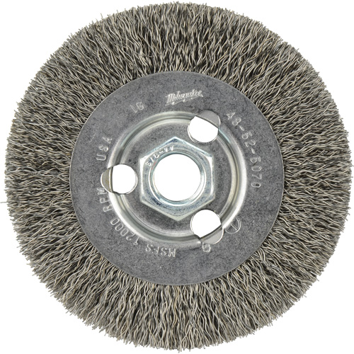 Crimped Wire Wheel, 4" Dia., 0.12" Fill, 5/8"-11 Arbor CSL Industriel Inc.