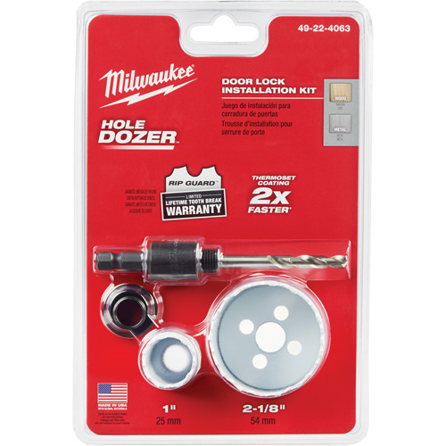 Trousse de scie-cloche Hole Dozer pour verrou de porte, 4 morceaux CSL Industriel Inc.
