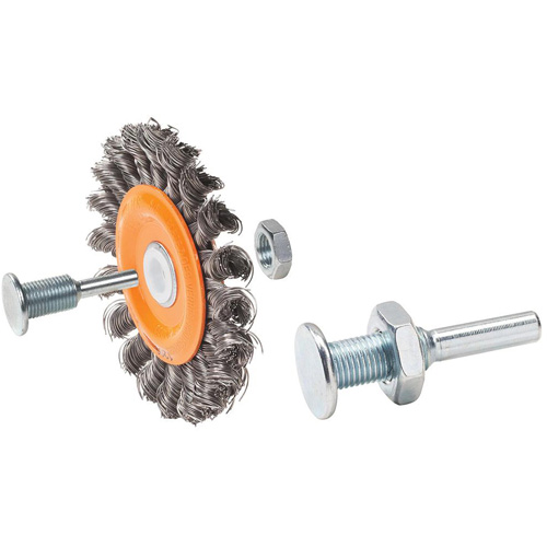 Reversible Mounted Knot-Twisted Wire Wheel, 4" Dia., 0.0118" Fill, 5/8" Arbor, Steel CSL Industriel Inc.