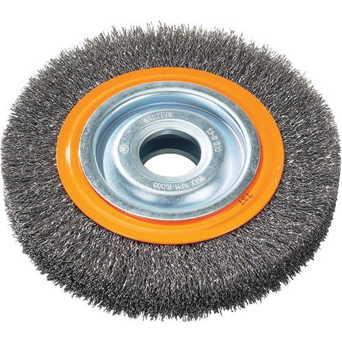 Crimped Wire Bench Wheel Brush, 6" Dia., 0.0118" Fill, 1/2" - 1/4" Arbor CSL Industriel Inc.