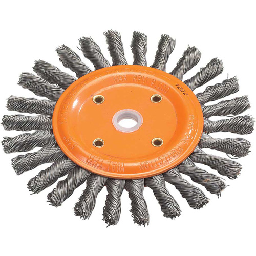 Knot-Twisted Wire Bench Wheel, 8" Dia., 0.0118" Fill, 5/8" Arbor, Steel CSL Industriel Inc.