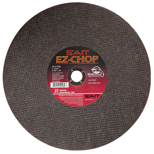 Meule &agrave; tronçonner EZ-Chop, 14" x 3/32", Arbre de 1", Type 1, Oxyde d'aluminium, 4400 Tr/min CSL Industriel Inc.
