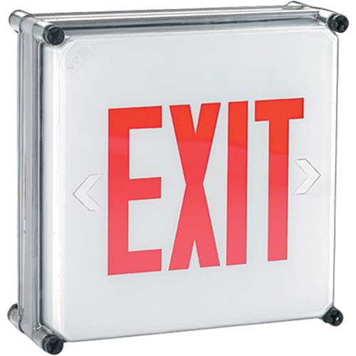Enseignes Exit Aqua NEMA 4x, DEL, &agrave; raccordement fixe, 11-3/4" lo x 11-3/4" la, Anglais CSL Industriel Inc.