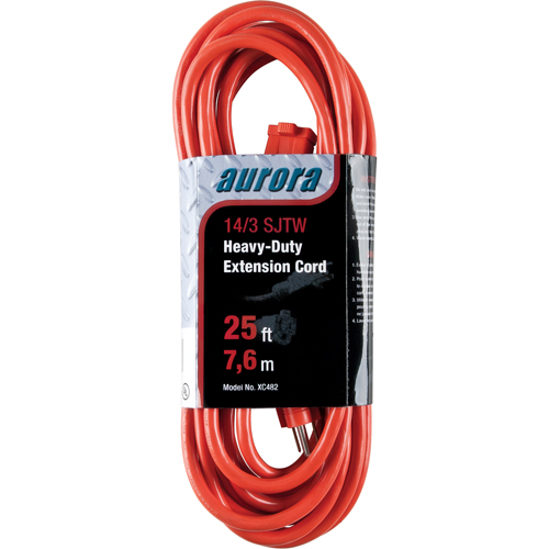 Vinyl Extension Cord, Outdoor, SJTW, 14/3 AWG, 15 A, 25' CSL Industriel Inc.