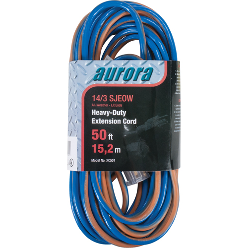 TPE-Rubber Extension Cord With Light Indicator, All-Weather, SJEOW, 14/3 AWG, 15 A, 50' CSL Industriel Inc.