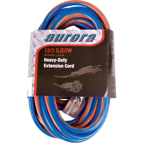 TPE-Rubber Extension Cord With Light Indicator, All-Weather, SJEOW, 12/3 AWG, 15 A, 50' CSL Industriel Inc.