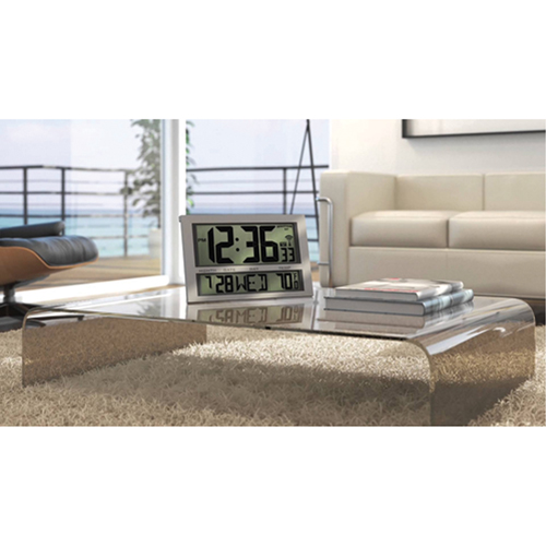 Jumbo Clock, Digital, Battery Operated, 16.5" W x 1.7" D x 11" H, Silver CSL Industriel Inc.