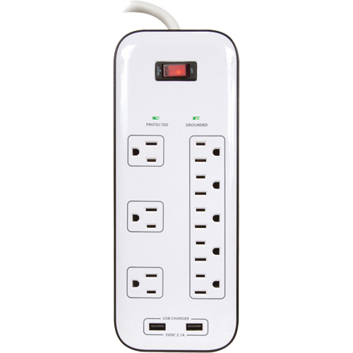 USB Charging Surge Protectors, 8 Outlets, 2400 J, 1875 W, 6' Cord CSL Industriel Inc.