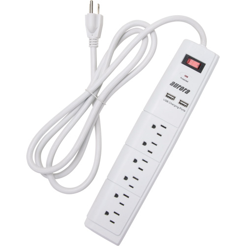 Limiteur de surtension avec chargeur USB, 6 Prises, 1200 J, 1875 W, Cordon 6' CSL Industriel Inc.