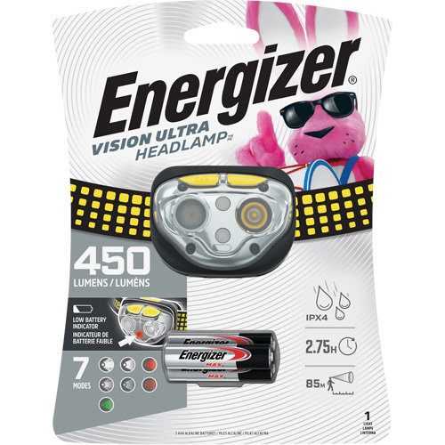 Vision Ultra Industrial Headlamp, LED, 450 Lumens, 2 Hrs. Run Time, AAA Batteries CSL Industriel Inc.