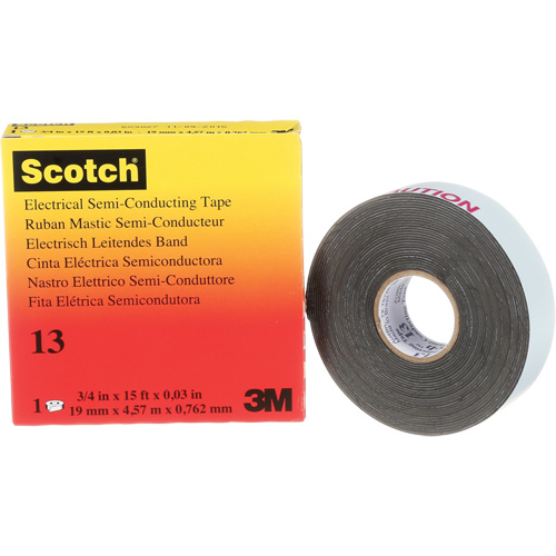 Scotch&reg; Electrical Semi-Conducting Tape, 19 mm (3/4") x 4.6 m (15'), Black, 30 mils CSL Industriel Inc.