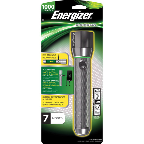 Vision HD Focus Flashlight, LED, 1000 Lumens, Rechargeable Batteries CSL Industriel Inc.