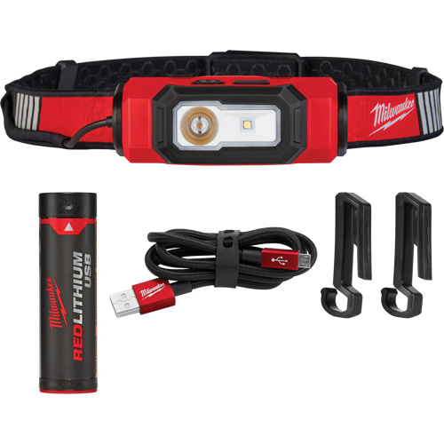 Lampe USB pour casque de s&eacute;curit&eacute; Beacon, DEL, 600 lumens, 2 hres de fonctionnement, piles Rechargeable CSL Industriel Inc.