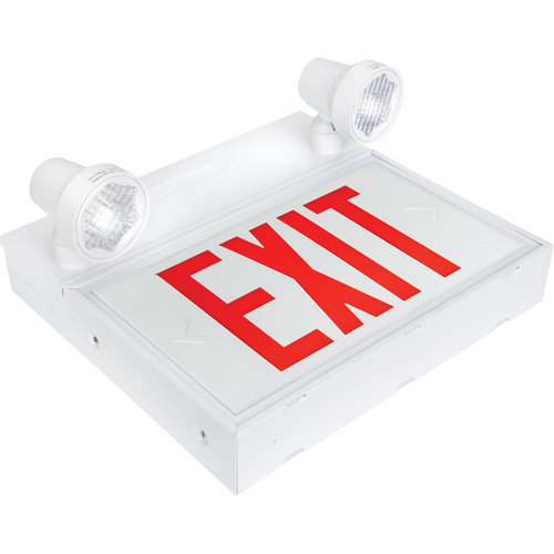 Enseigne de sortie avec &eacute;clairage de s&eacute;curit&eacute;, DEL, &agrave; piles/&agrave; raccordement fixe, 12-1/10" lo x 11" la, Anglais CSL Industriel Inc.